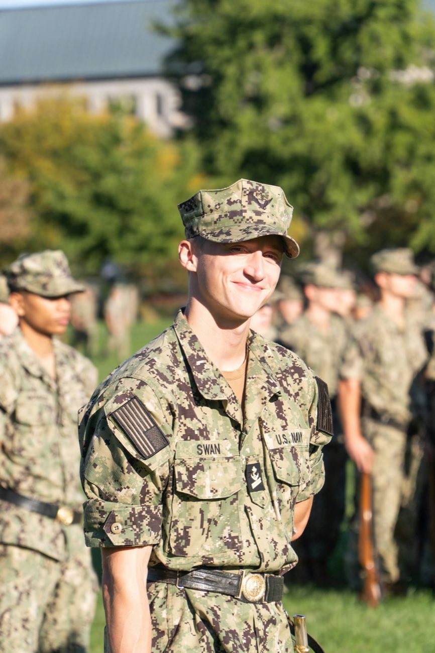 Smiling service member