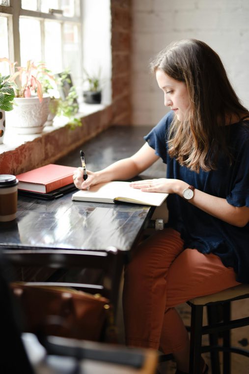 Books and notes on a study desk